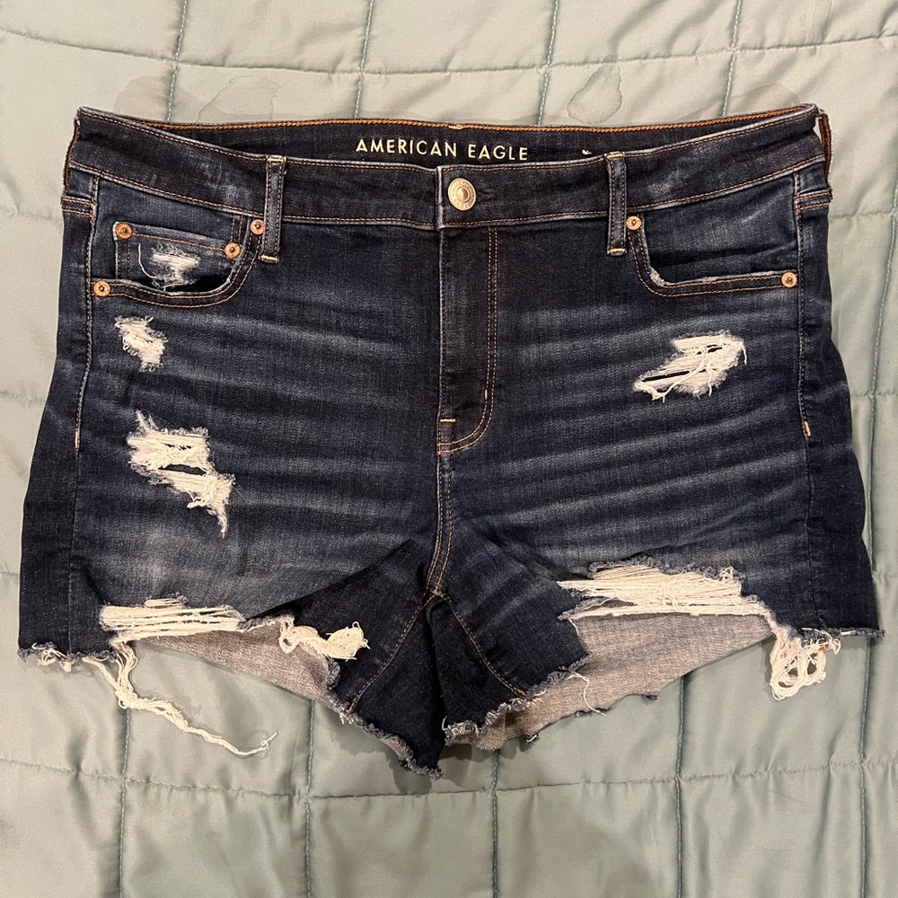 American Eagle Ne(x)T Level Stretch Distressed Shorts, 16